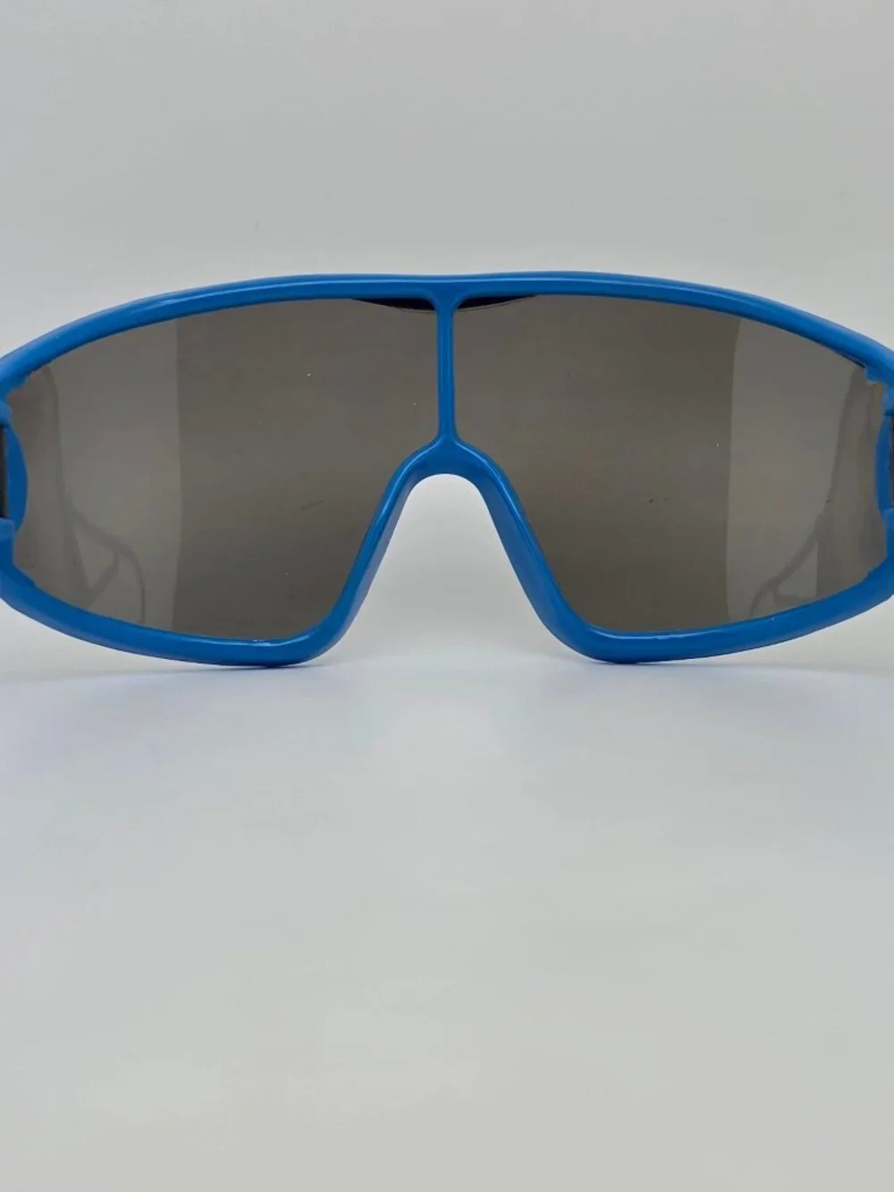 Sonic Macho Man Blue Frame Polarized Grey Lens Randy Savage Shield Sunglasses